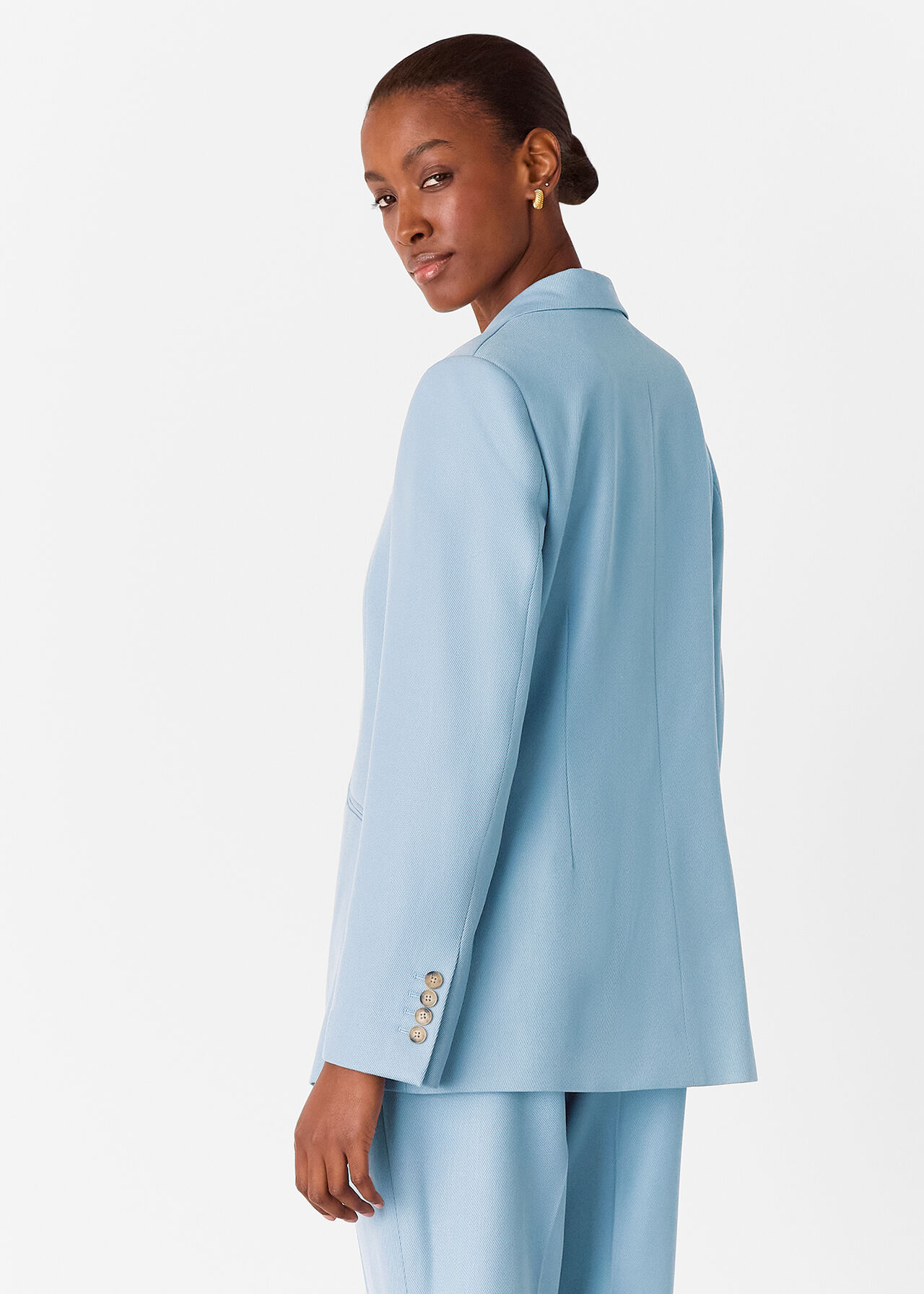 Blue Wool Blend Tailored Coord